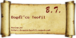 Bogács Teofil névjegykártya